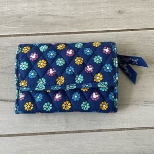 Vera Bradley Blue Disney Mickey and Minnie Paisley Wallet